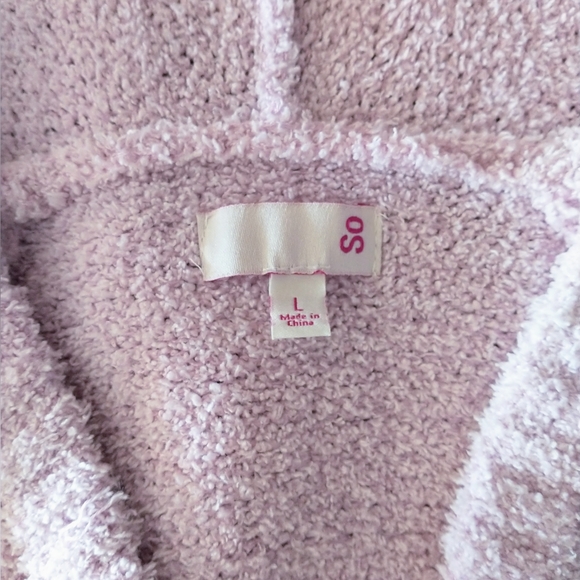 Light Purple Cropped Sweater Hoodie - Picture 3 of 4